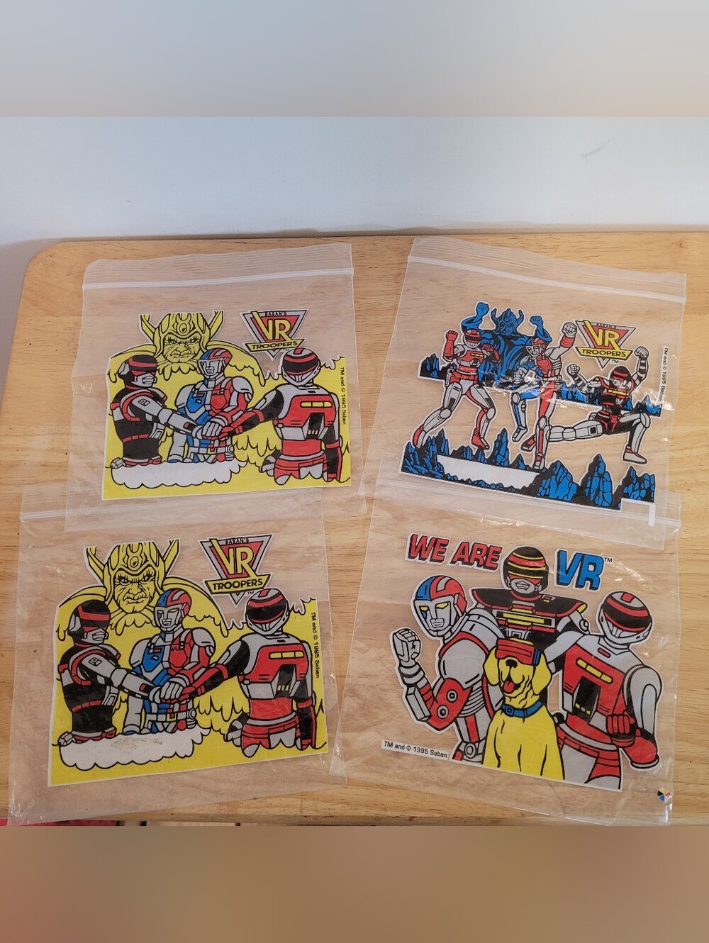 VR Troopers Plastic Sandwich Bag 1995 Saban Vintage Rare Kids Lunch Lot Of 4